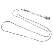 Load image into Gallery viewer, White Gold Vermeil Super Smooth Snake 20&quot; + 2&quot; Chain