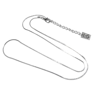 White Gold Vermeil Super Smooth Snake 20" + 2" Chain