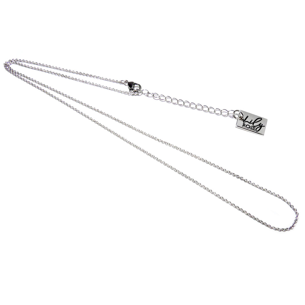 White Gold Vermeil 1mm Oval Delicate Minimalist Dainty Chain Necklace