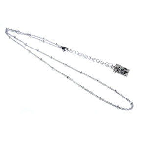 White Gold Vermeil Small Satellite Bead Curb Chain