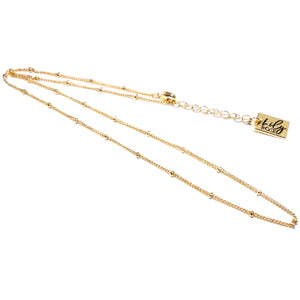 18k Gold Vermeil Small Satellite Bead Curb Chain