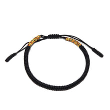 Load image into Gallery viewer, Original Black Tibetan Buddhist Monk Braided Knot Lucky Bracelet