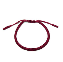 Load image into Gallery viewer, Wine Red Tibetan Buddhist Monk Braided Knot Lucky Bracelet