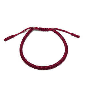 Wine Red Tibetan Buddhist Monk Braided Knot Lucky Bracelet