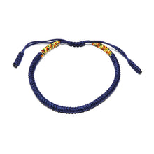 Load image into Gallery viewer, Navy Blue Tibetan Buddhist Monk Braided Knot Lucky Bracelet