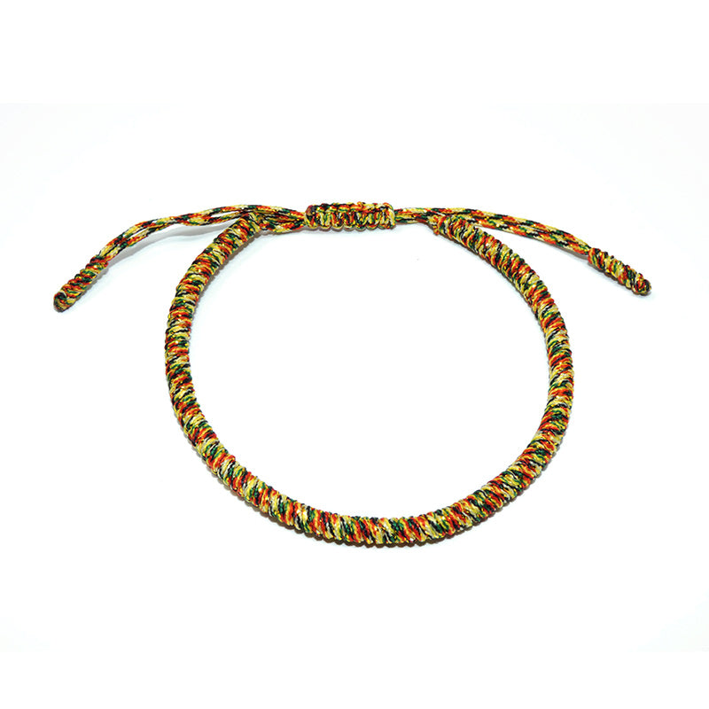 Earth Tones Tibetan Buddhist Monk Braided Knot Lucky Bracelet