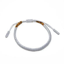 Load image into Gallery viewer, Silver Grey Tibetan Buddhist Monk Braided Knot Lucky Bracelet