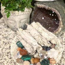 Load image into Gallery viewer, Smudge Three Bundles Organic California White Sage Sacred Native Herb Incense Spiritual Energy Cleansing Tool