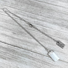 Load image into Gallery viewer, Selenite Minimalist Angelic Guidance Pendant 14” + 2&quot; White Gold Necklace