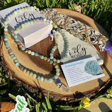 Load image into Gallery viewer, Australian Amazonite Clarity Peace 108 Stretch Mala Necklace Bracelet