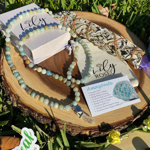 Australian Amazonite Clarity Peace 108 Stretch Mala Necklace Bracelet