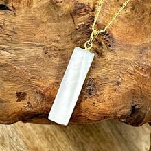 Load image into Gallery viewer, Modern Abalone Vertical Bar Choker 18&quot; + 2&quot; Gold Necklace