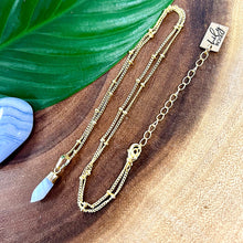 Load image into Gallery viewer, Blue Lace Agate Serenity &amp; Calm Faceted Point Pendant 18&quot; Gold Necklace