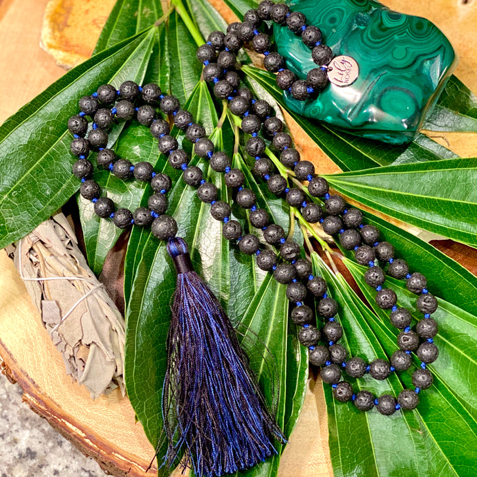 Lava Grounding & Security 108 Hand Knotted Mala Necklace Bracelet