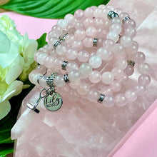 Load image into Gallery viewer, Rose Quartz True Love 108 Mala Necklace Bracelet