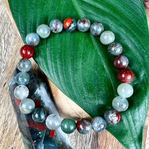 African Bloodstone Health Revitalization & Rebalancing 8mm Stretch Bracelet