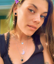 Load image into Gallery viewer, Power Moon Dreamy Druzy Gemstone Pendant 18&quot; White Gold Necklace