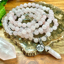 Load image into Gallery viewer, Rose Quartz True Love 108 Mala Necklace Bracelet