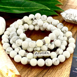 Just Restocked! 4 Left!!! 8mm Elizabeth April Channeled Angel Sacred Geometry Limited Edition Cosmic Species Stretch Mala Bracelet Necklace