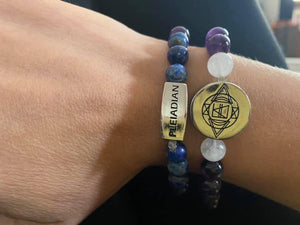 8mm Elizabeth April Channeled Pleiadian Sacred Geometry Limited Edition Cosmic Species Stretch Bracelet