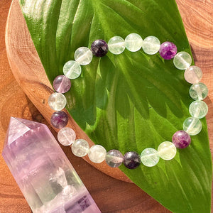 Fluorite Confidence Flow 8mm Stretch Bracelet