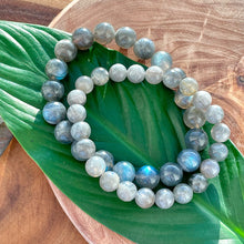 Load image into Gallery viewer, Labradorite Limited New Moon Power Protector Shaman Stone 8mm Stretch Bracelet