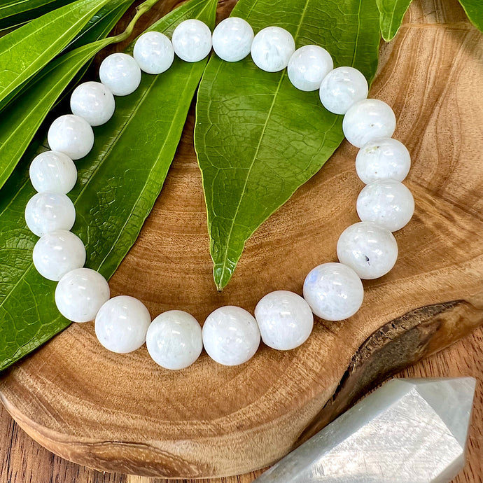 Rainbow Moonstone Miracles & Universal Energy Premium Collection 10mm Stretch Bracelet
