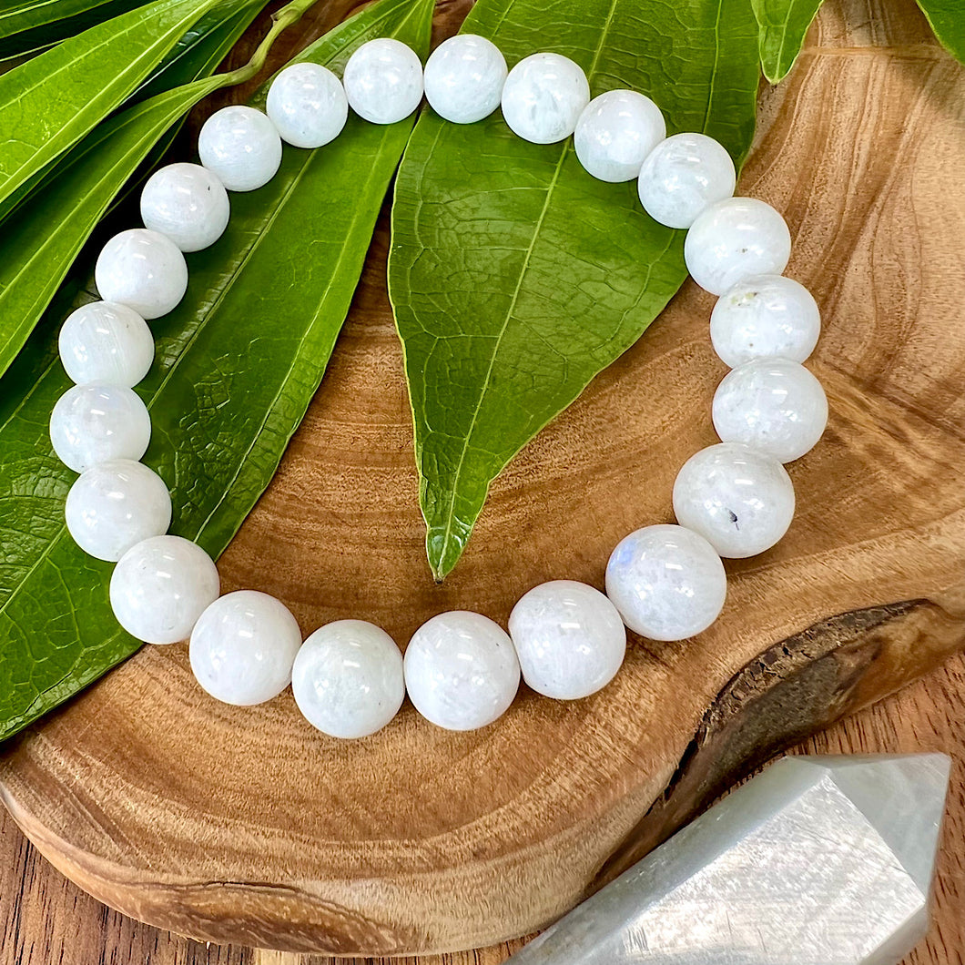 Rainbow Moonstone Miracles & Universal Energy Premium Collection 10mm Stretch Bracelet