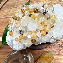 Load image into Gallery viewer, Golden Healer Grade AAA+ Unbreakable Force Ray of Light Limited Premium Collection 108 Stretch Mala Necklace Bracelet