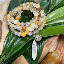 Load image into Gallery viewer, Golden Healer Grade AAA+ Unbreakable Force Ray of Light Limited Premium Collection 108 Stretch Mala Necklace Bracelet