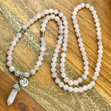 Load image into Gallery viewer, Rose Quartz True Love 108 Mala Necklace Bracelet