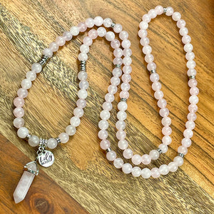 Rose Quartz True Love 108 Mala Necklace Bracelet