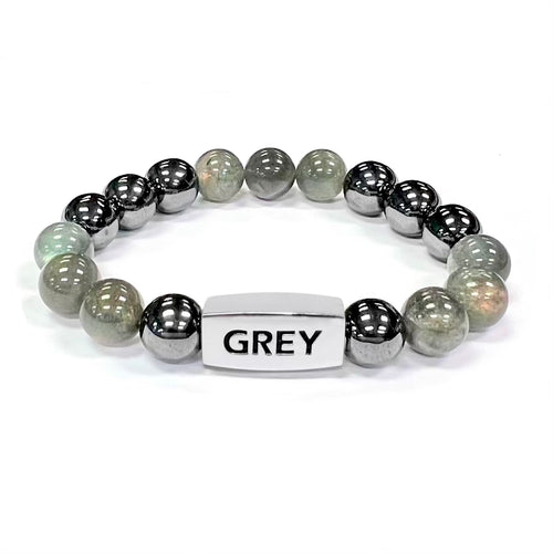 10mm Elizabeth April UPDATED - NEW EARTH Channeled Grey Zeta Sacred Geometry Limited Edition Cosmic Species Stretch Bracelet