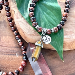 Red Tigers Eye Stamina & Endurance 108 Mala Necklace Bracelet