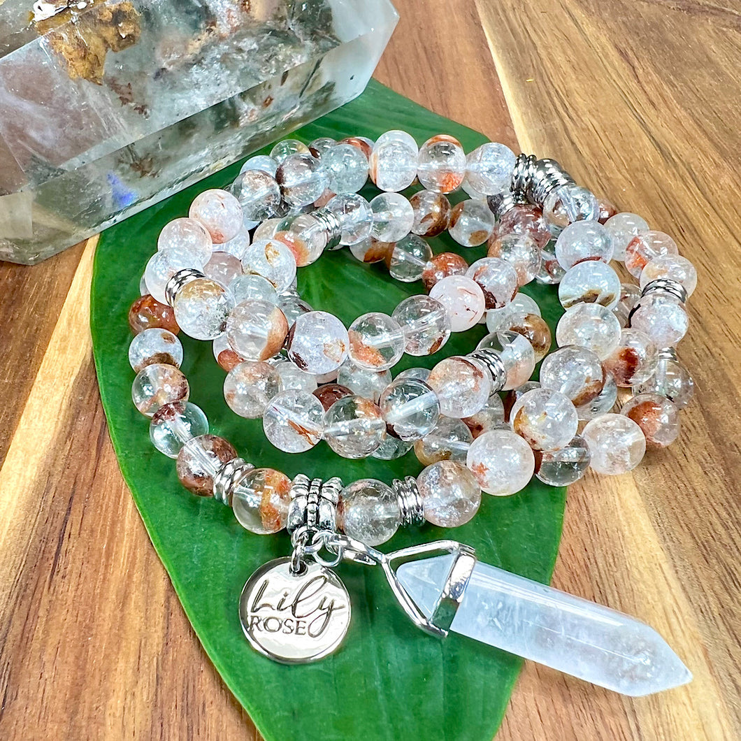 Garden Quartz Cosmic Consciousness Limited Premium Collection 108 Stretch Mala Necklace Bracelet