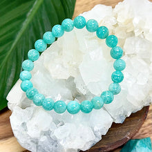 Load image into Gallery viewer, Peruvian Amazonite Deep Teal Heart Chakra Activation Premium Collection 8mm Stretch Bracelet