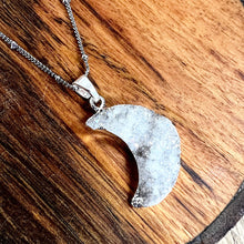 Load image into Gallery viewer, Power Moon Dreamy Druzy Gemstone Pendant 18&quot; White Gold Necklace