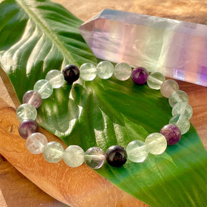 Fluorite Confidence Flow 8mm Stretch Bracelet