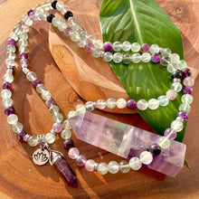 Load image into Gallery viewer, Fluorite Confidence Flow 108 Mala Necklace Bracelet