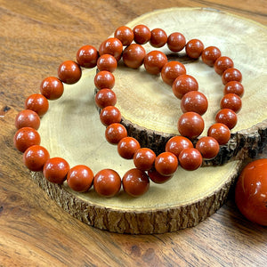 Red Jasper Earth Warrior Freedom Fighter Protection 8mm Stretch Bracelet