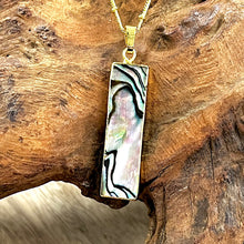 Load image into Gallery viewer, Modern Abalone Vertical Bar Choker 18&quot; + 2&quot; Gold Necklace