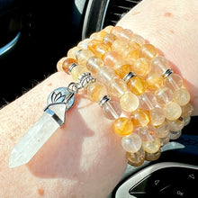 Load image into Gallery viewer, Golden Healer Grade AAA+ Unbreakable Force Ray of Light Limited Premium Collection 108 Stretch Mala Necklace Bracelet