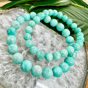 Peruvian Amazonite Deep Teal Heart Chakra Activation Premium Collection 8mm Stretch Bracelet