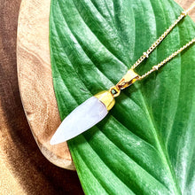 Load image into Gallery viewer, Rose Quartz Energy of Love Faceted Point Crystal Pendant 18” Gold Necklace