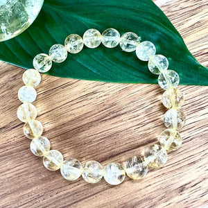 NEW STONE! Grade AAA Brazilian Citrine Sunny Bright & Pure Positive Energy 8mm Stretch Bracelet