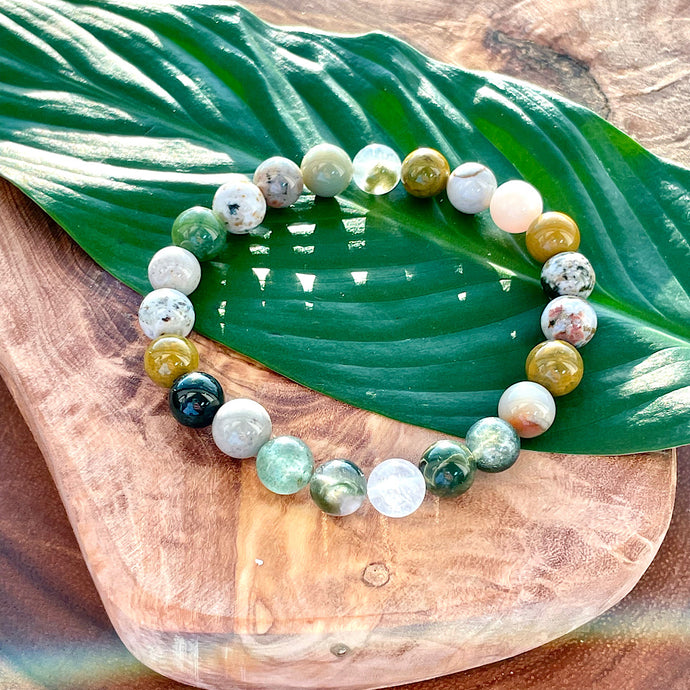 Ocean Jasper Swirls of Serenity 8mm Stretch Bracelet