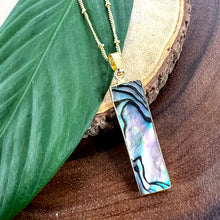 Load image into Gallery viewer, Modern Abalone Vertical Bar Choker 18&quot; + 2&quot; Gold Necklace