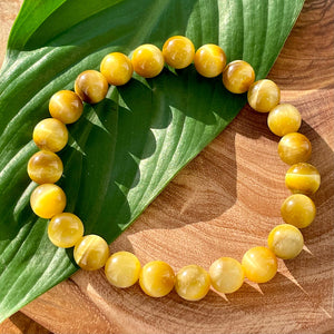 Honey Yellow Tigers Eye Sunny Motivation 8mm Stretch Bracelet