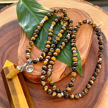 Load image into Gallery viewer, Tigers Eye Willpower 108 Mala Necklace Bracelet