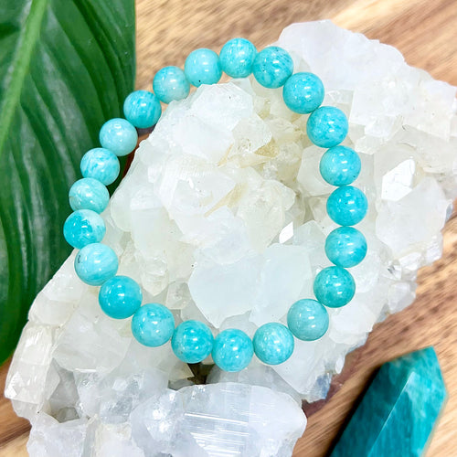 Peruvian Amazonite Deep Teal Heart Chakra Activation Premium Collection 10mm Stretch Bracelet